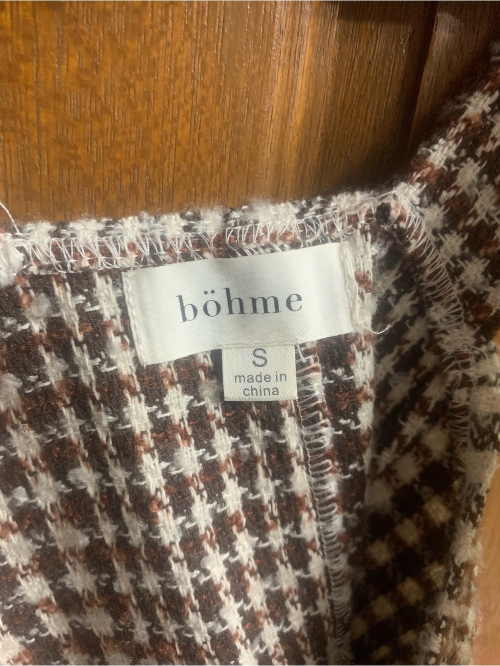 Böhme Houndstooth Knit Jumper - Brown & Creami